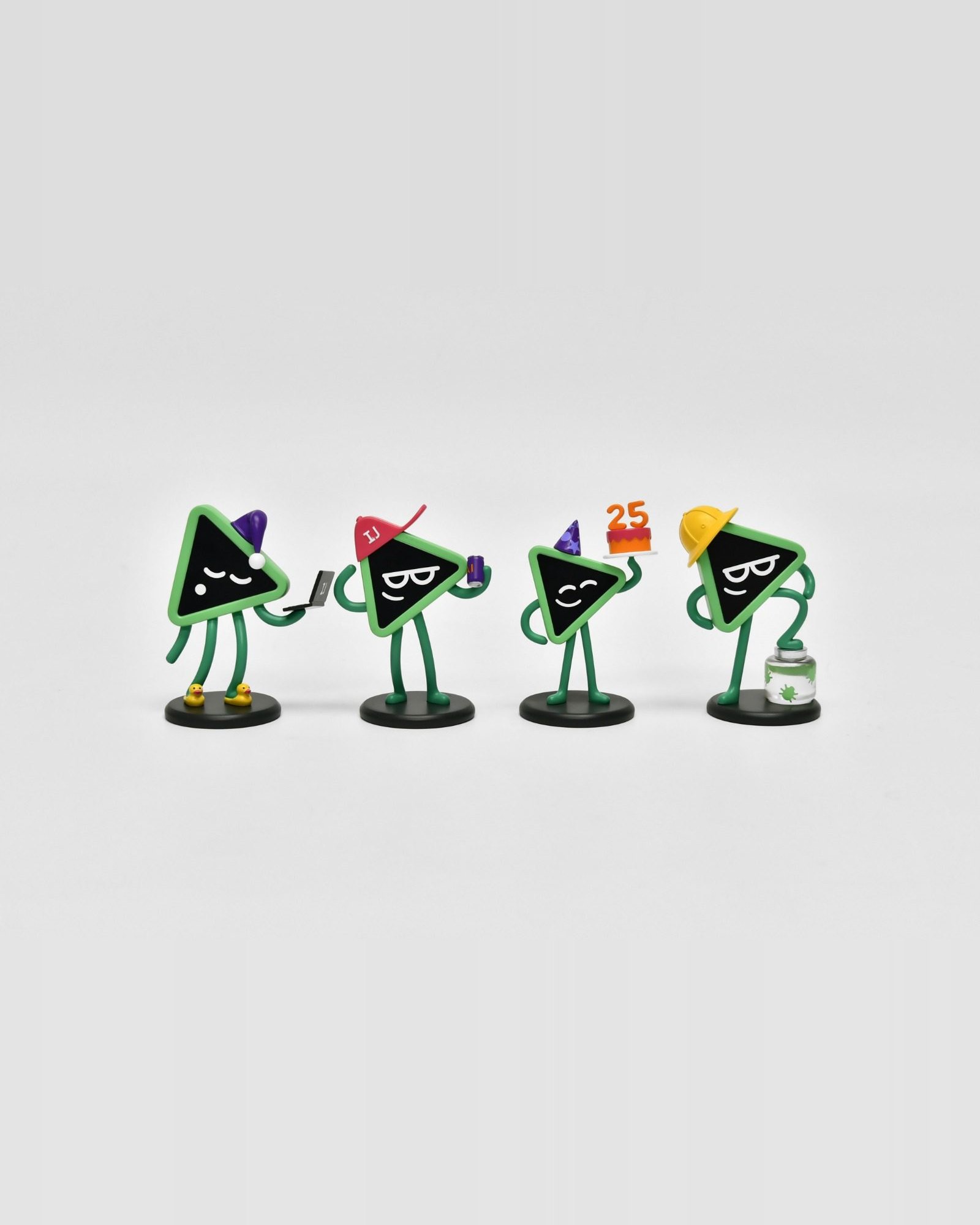 The four Runzo figures for JetBrains standing in a row