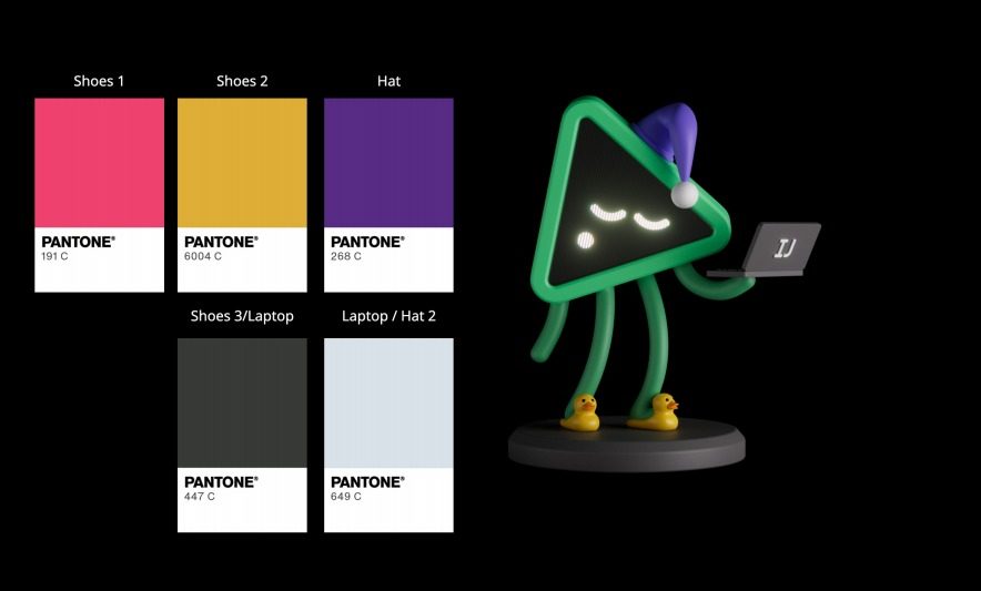 Colour chips matched to the figure