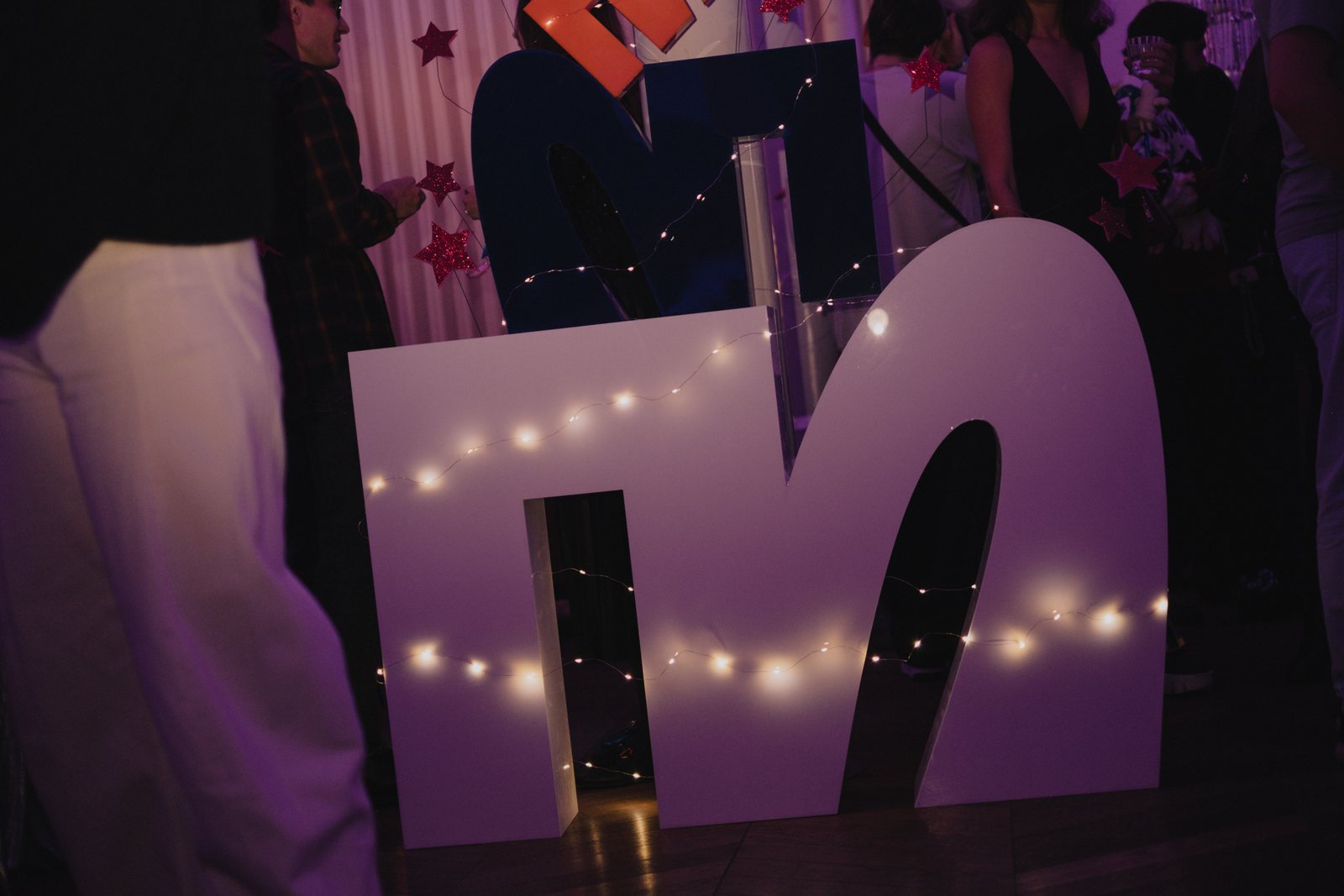 Giant letters with fairy lights